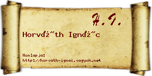 Horváth Ignác névjegykártya