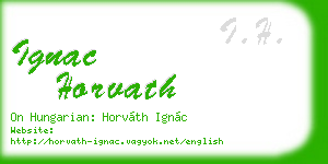 ignac horvath business card